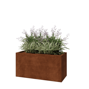 Саксии за цветя от кортенова стомана - Правоъгълник - 120 x 50 x 60 cm - без основа