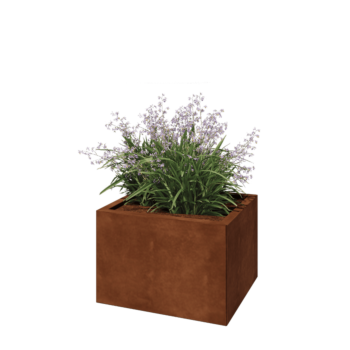 Саксии за цветя от кортенова стомана - Правоъгълник - 60 x 50 x 40 cm - Със основа