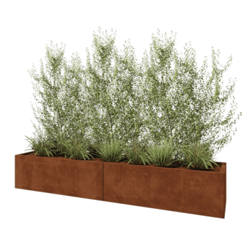 Саксии за цветя от кортенова стомана XXL - Правоъгълник - 240 x 50 x 40 cm - без основа