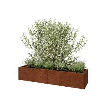 Саксии за цветя от кортенова стомана XXL - Правоъгълник - 160 x 40 x 30 cm - без основа