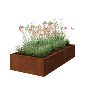 Заварена саксия за цветя от кортен стомана Монтана 200 x 100 x 40 cm