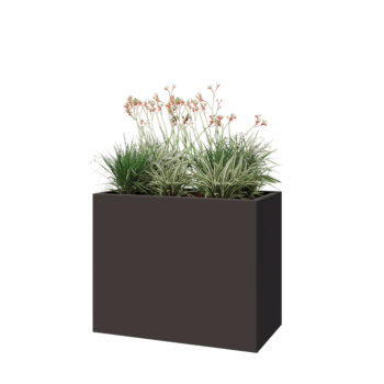 Саксии за цветя от стомана - Правоъгълник - 100 x 50 x 80 cm - RAL7016 матов (антрацитено сиво) - Със основа