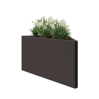 Саксии за цветя от стомана - Триъгълник Неравни страни - 112,2 x 60,5 x 60 cm - RAL7016 матов (антрацитено сиво) - без основа