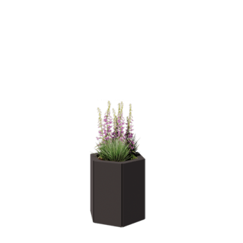 Саксии за цветя от стомана - Шестоъгълник - 39,3 x 34,6 x 40 cm - RAL7016 матов (антрацитено сиво) - без основа