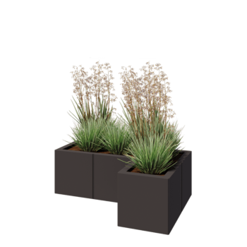 Саксии за цветя от стомана - Г-образна форма - 90 x 60 x 30 cm - друг RAL цвят - без основа