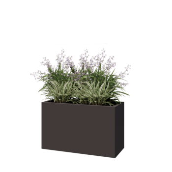 Саксии за цветя от стомана - Правоъгълник - 100 x 40 x 60 cm - RAL7016 матов (антрацитено сиво) - Със основа