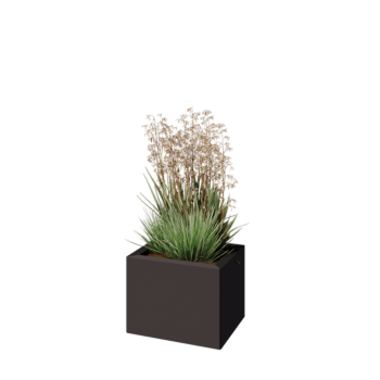 Саксии за цветя от стомана - Правоъгълник - 40 x 30 x 30 cm - RAL7016 матов (антрацитено сиво) - без основа