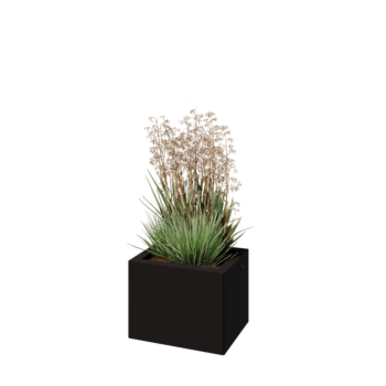 Саксии за цветя от стомана - Правоъгълник - 40 x 30 x 30 cm - RAL9005 матов (черен) - без основа