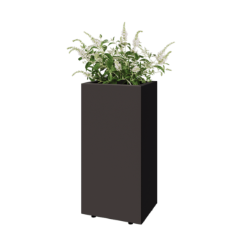 Саксии за цветя от стомана - Правоъгълник - 40 x 30 x 80 cm - RAL7016 матов (антрацитено сиво) - Със основа - Със крака