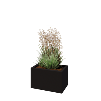 Саксии за цветя от стомана - Правоъгълник - 50 x 30 x 30 cm - RAL9005 матов (черен) - без основа