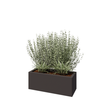 Саксии за цветя от стомана - Правоъгълник - 80 x 30 x 30 cm - RAL7016 матов (антрацитено сиво) - без основа