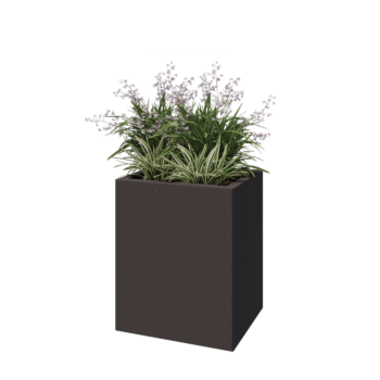 Саксии за цветя от стомана - Правоъгълник - 50 x 40 x 60 cm - RAL7016 матов (антрацитено сиво) - Със основа