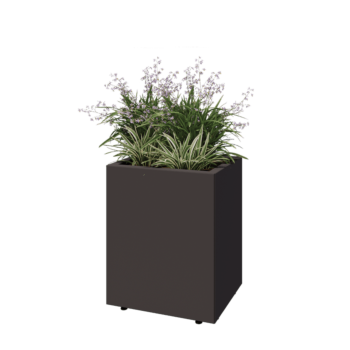 Саксии за цветя от стомана - Правоъгълник - 50 x 40 x 60 cm - RAL7016 матов (антрацитено сиво) - Със основа - Със крака