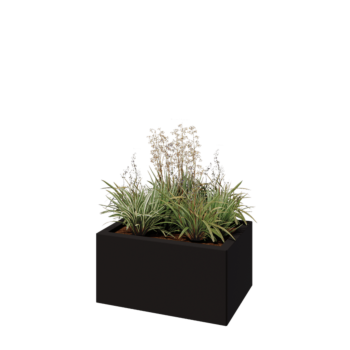 Саксии за цветя от стомана - Правоъгълник - 60 x 40 x 30 cm - RAL9005 матов (черен) - без основа