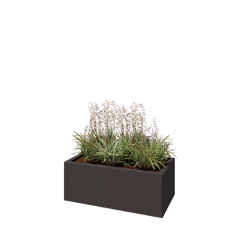 Саксии за цветя от стомана - Правоъгълник - 80 x 40 x 30 cm - RAL7016 матов (антрацитено сиво) - без основа