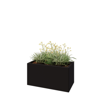 Саксии за цветя от стомана - Правоъгълник - 80 x 40 x 40 cm - RAL9005 матов (черен) - без основа