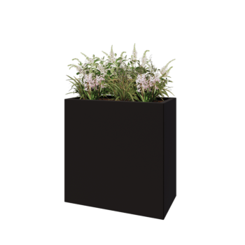 Саксии за цветя от стомана - Правоъгълник - 80 x 40 x 80 cm - RAL9005 матов (черен) - без основа