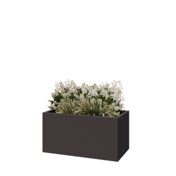 Саксии за цветя от стомана - Правоъгълник - 100 x 50 x 50 cm - RAL7016 матов (антрацитено сиво) - Със основа