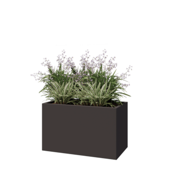 Саксии за цветя от стомана - Правоъгълник - 100 x 50 x 60 cm - RAL7016 матов (антрацитено сиво) - Със основа