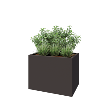 Саксии за цветя от стомана - Правоъгълник - 80 x 50 x 60 cm - RAL7016 матов (антрацитено сиво) - без основа