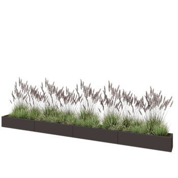 Саксии за цветя от стомана XXL - Правоъгълник - 480 x 30 x 30 cm - RAL7016 матов (антрацитено сиво) - без основа