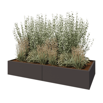 Саксии за цветя от стомана XXL - Правоъгълник - 240 x 100 x 40 cm - друг RAL цвят - Със основа