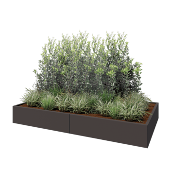 Саксии за цветя от стомана XXL - Правоъгълник - 240 x 120 x 30 cm - друг RAL цвят - Със основа