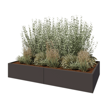 Саксии за цветя от стомана XXL - Правоъгълник - 240 x 120 x 40 cm - друг RAL цвят - без основа