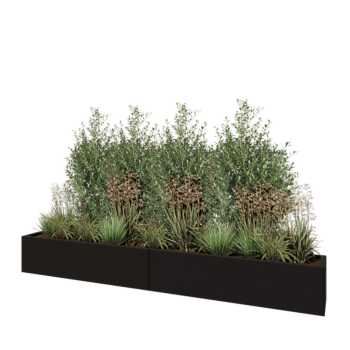 Саксии за цветя от стомана XXL - Правоъгълник - 240 x 30 x 30 cm - RAL9005 матов (черен) - без основа