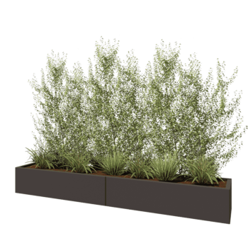 Саксии за цветя от стомана XXL - Правоъгълник - 240 x 40 x 30 cm - друг RAL цвят - Със основа