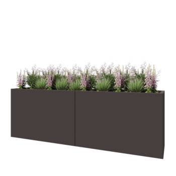 Саксии за цветя от стомана XXL - Правоъгълник - 240 x 50 x 80 cm - RAL7016 матов (антрацитено сиво) - без основа