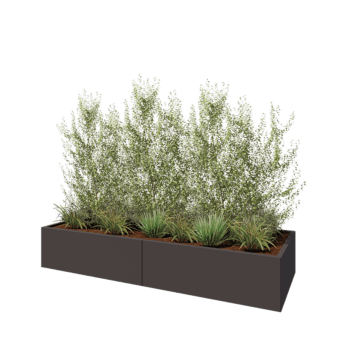 Саксии за цветя от стомана XXL - Правоъгълник - 240 x 80 x 40 cm - RAL7016 матов (антрацитено сиво) - без основа