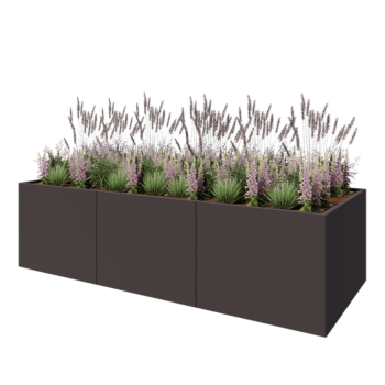 Саксии за цветя от стомана XXL - Правоъгълник - 300 x 120 x 80 cm - друг RAL цвят - без основа