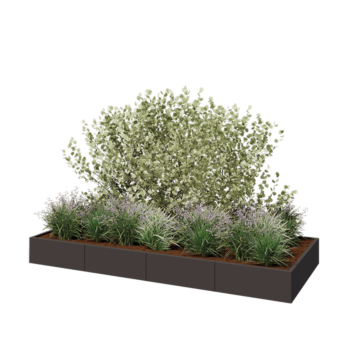 Саксии за цветя от стомана XXL - Правоъгълник - 320 x 120 x 30 cm - друг RAL цвят - без основа