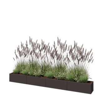Саксии за цветя от стомана XXL - Правоъгълник - 320 x 30 x 30 cm - друг RAL цвят - без основа