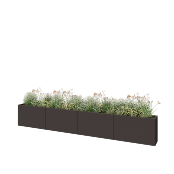 Саксии за цветя от стомана XXL - Правоъгълник - 400 x 30 x 60 cm - RAL7016 матов (антрацитено сиво) - без основа