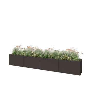 Саксии за цветя от стомана XXL - Правоъгълник - 400 x 50 x 60 cm - RAL7016 матов (антрацитено сиво) - без основа