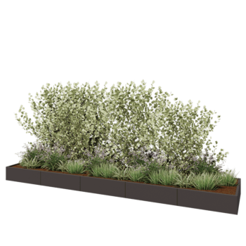 Саксии за цветя от стомана XXL - Правоъгълник - 500 x 100 x 30 cm - RAL7016 матов (антрацитено сиво) - Със основа