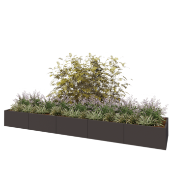 Саксии за цветя от стомана XXL - Правоъгълник - 500 x 100 x 50 cm - RAL7016 матов (антрацитено сиво) - без основа