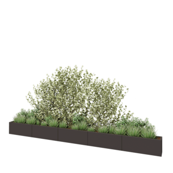 Саксии за цветя от стомана XXL - Правоъгълник - 500 x 30 x 40 cm - RAL7016 матов (антрацитено сиво) - Със основа