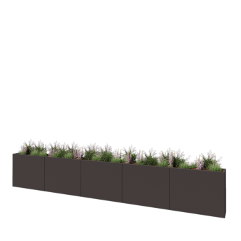 Саксии за цветя от стомана XXL - Правоъгълник - 500 x 30 x 80 cm - RAL7016 матов (антрацитено сиво) - без основа