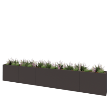 Саксии за цветя от стомана XXL - Правоъгълник - 500 x 40 x 80 cm - RAL7016 матов (антрацитено сиво) - без основа