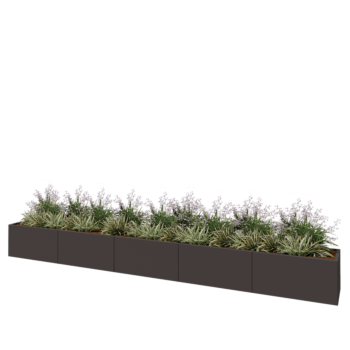 Саксии за цветя от стомана XXL - Правоъгълник - 500 x 50 x 50 cm - RAL7016 матов (антрацитено сиво) - без основа