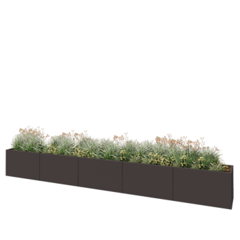 Саксии за цветя от стомана XXL - Правоъгълник - 500 x 50 x 60 cm - RAL7016 матов (антрацитено сиво) - Със основа