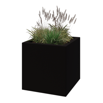 Саксия от фибростъкло - Квадрат - 70 x 70 x 70 см - RAL9005 матов (черен) - С дъно