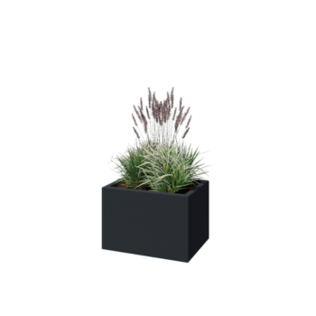 Саксия от фибростъкло - Правоъгълник - 60 x 40 x 40 см - RAL7021 мат (черно сиво) - С дъно