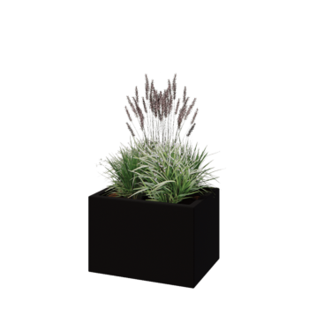 Саксия от фибростъкло - Правоъгълник - 60 x 40 x 40 см - RAL9005 матов (черен) - С дъно