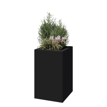 Саксия от фибростъкло - Квадрат - 50 x 50 x 80 см - RAL7021 мат (черно сиво) - С дъно