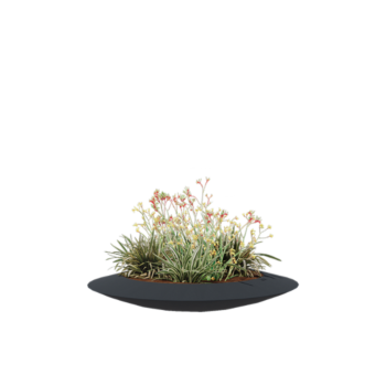 Саксия от фибростъкло - Купа - Ø 120 x 20 см - RAL7021 мат (черно сиво) - С дъно