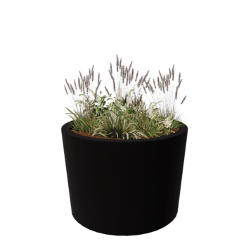 Саксия от фибростъкло - Конусовиден - Ø 120 x 80 см - RAL9005 матов (черен) - С дъно